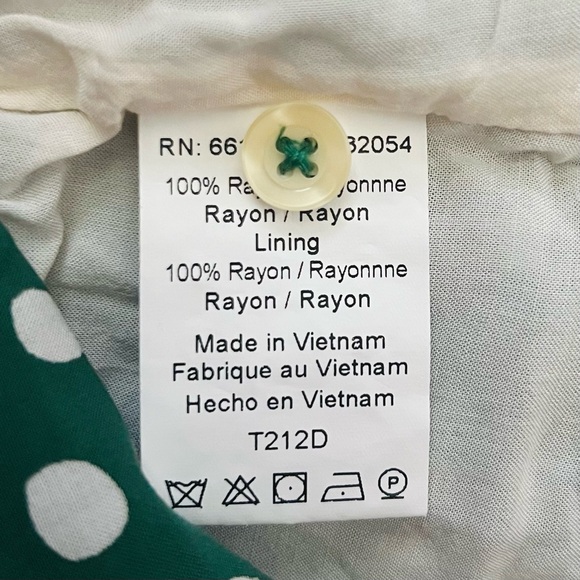 Anthropologie 11.1 Tylho Sleeveless Green Polka Dots Shirt Dress - Picture 7 of 9